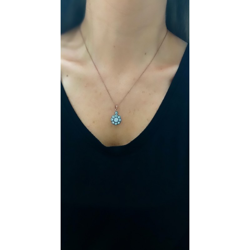 ELMAS KOLYE GÜL MODEL 